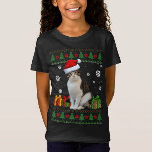 T-Shirt Drôle Amoureux de les chats mignon Chat Santa Hat