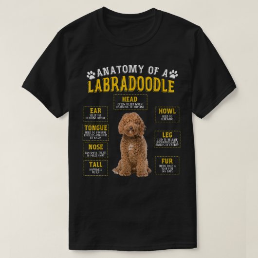 T-shirt Drôle Anatomie Labradoodle Cadeaux Pour Femmes Hom (Design devant)