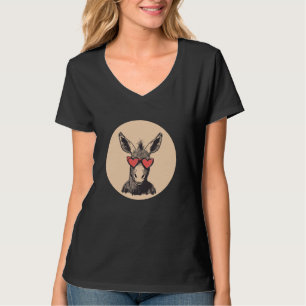 T-shirt Drôle âne avec le costume de lunettes de soleil en