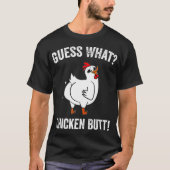 T-shirt Drôle animal Devinez ce poulet Butt mignon poulets (Devant)