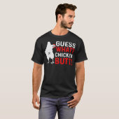 T-shirt Drôle animal Devinez ce poulet Butt mignon poulets (Devant entier)