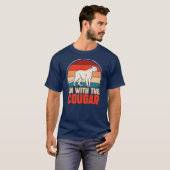 T-shirt Drôle animal graphique Je suis avec le cougar  (Devant entier)
