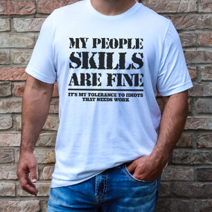 T-shirt Drôle Anti Idiot