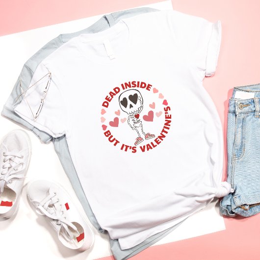 T-shirt Drôle anti-Valentin mignon crâne unique