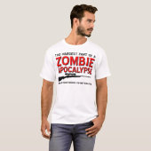 T-shirt drôle Apocalypse Zombie excitée (Devant entier)