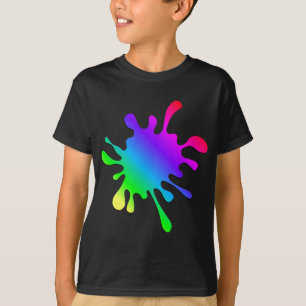 T-shirt Drôle Art coloré Rainbow Paint Splatter