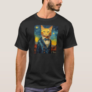 T-shirt Drôle art de chat peinture Amoureux des chats Star