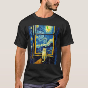 T-shirt Drôle art de chat peinture Amoureux des chats Star