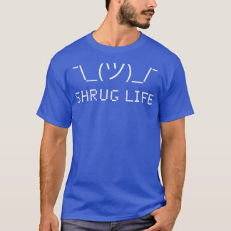 T-shirt Drôle ASCII Code Art ProgrammeurShrug Life