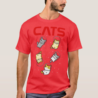 T-shirt Drôle Astronaut spatial Cadeaux de chats Hommes Fe