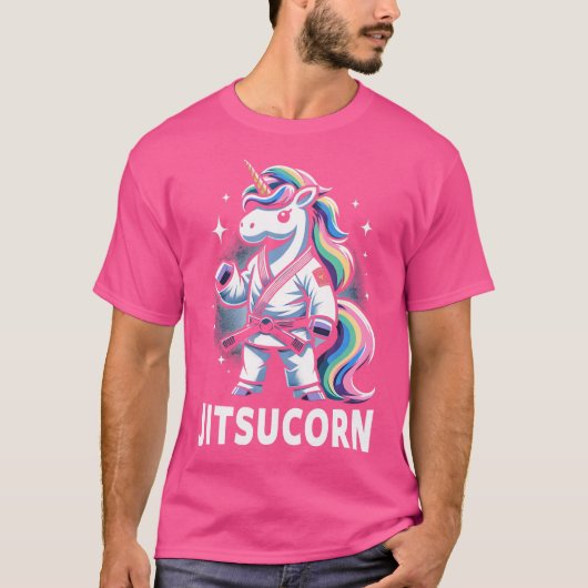T-shirt Drôle Auto-Défense Bjj Chemise mignonne Unicorn Ji (Devant)