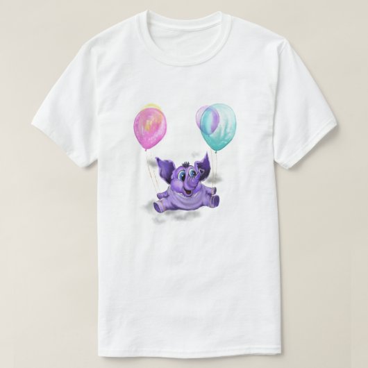 T-shirt drôle avec éléphant de la fête heureuse (Design devant)