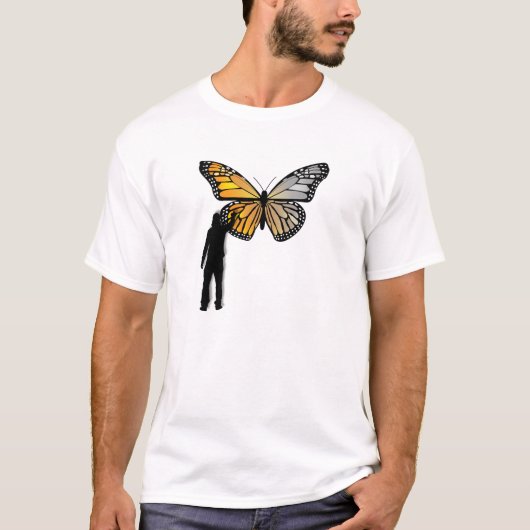 T-shirt drôle avec graffiti de papillon (Devant)