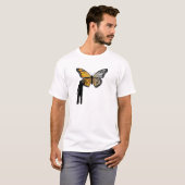 T-shirt drôle avec graffiti de papillon (Devant entier)