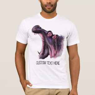 T-shirt drôle avec gros hippo et texte personnalis
