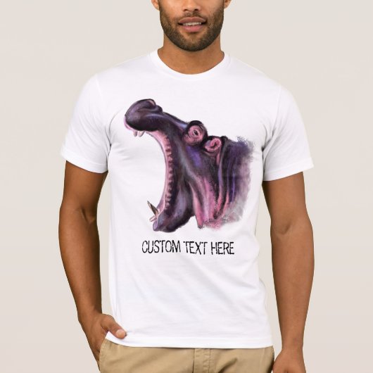 T-shirt drôle avec gros hippo et texte personnalis (Devant)