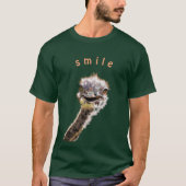 T-Shirt drôle avec Happy Ostrich - Smile (Devant)