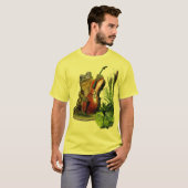 T-shirt drôle avec la grenouille jouant le (Devant entier)