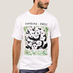 T-shirt drôle avec pandas - Texte personnalisé