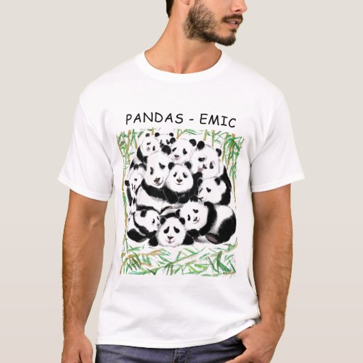 T-shirt drôle avec pandas - Texte personnalisé (Devant)