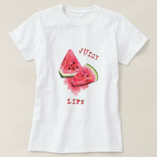 T-shirt drôle avec pastèques juteuses sucrées (Design devant)