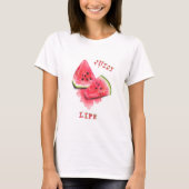T-shirt drôle avec pastèques juteuses sucrées (Devant)