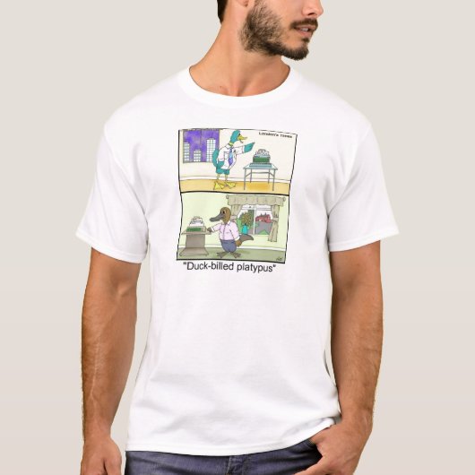 T-shirt drôle avec un ornithorynque à bec de canar (Devant)