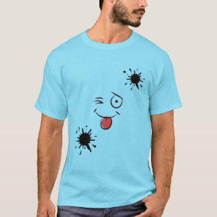 T-shirt drôle avec visage souriant et éclaboussure