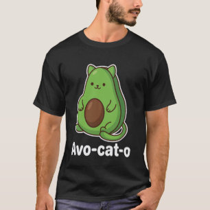T-shirt Drôle AVO-chat-o Avocat Chat Pun Kawaii Nourriture