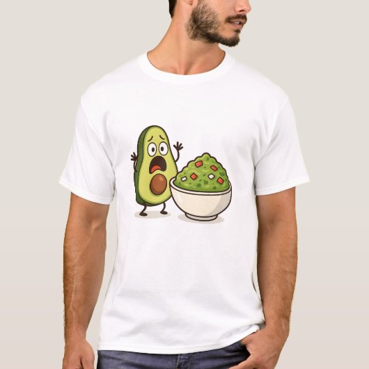 T-shirt Drôle Avocado Guacamole Conception de dessin animé (Devant)
