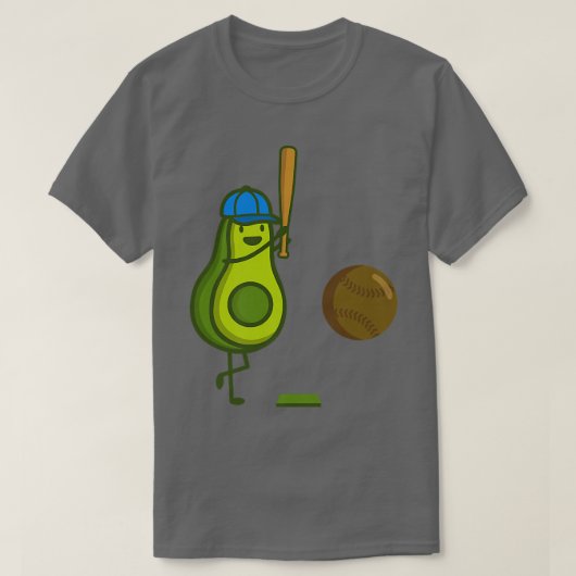 T-shirt Drôle Avocado jouant au baseball (Design devant)