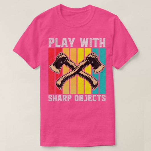 T-shirt Drôle Ax Jeu Avec Objets Sharp Ax (Design devant)