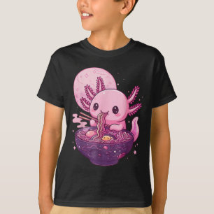 T-shirt Drôle Axolotl Noodle Anime Kawaii Axolotl Manger R