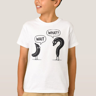 T-shirt Drôle Banane Point d'Interrogation Attends Quoi Mi