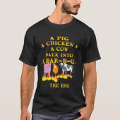 T-shirt Drôle Barbecue Plaisanter Un Cochon Un Poulet Une  (Devant)
