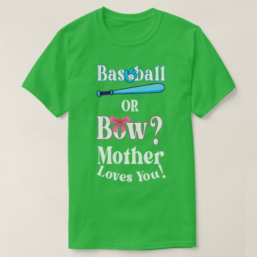 T-shirt Drôle Baseball Ou Bow Mère Vous Aime (Design devant)