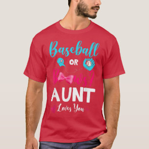 T-shirt Drôle Baseball Ou Bows Tante Vous Aime Genre Revea