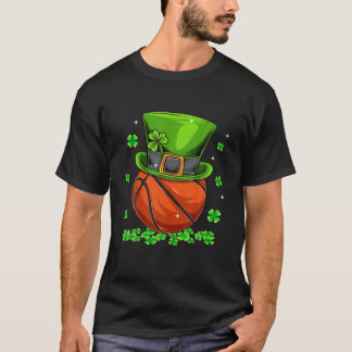 T-shirt Drôle Basketball Ball Leprechaun Casquette D