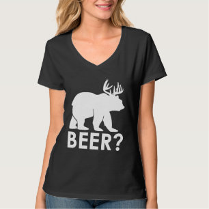 T-shirt Drôle Beer Bear Deer Hunter Chasse Hiker Chasseur