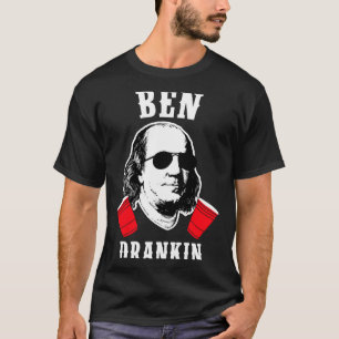 T-shirt Drôle ben drankin 4 juillet aviateur américain