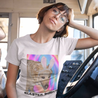 T-shirt Drôle berger allemand chien et lapin oreilles femm