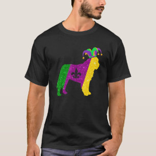 T-shirt Drôle Bernard Dog Mardi Gras Party perles de masqu
