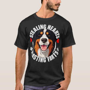 T-shirt Drôle Bernese Mountain Dog Voler Coeurs Blastin