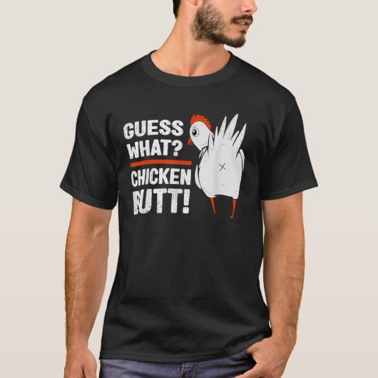 T-shirt Drôle Beurre De Poulet Devinez Quel Design Blanc D (Devant)