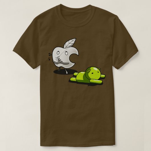 T-shirt Drôle Big Tech Rivalence Techie Apple contre Andro (Design devant)