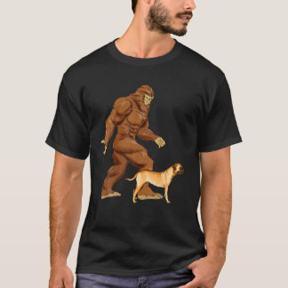 T-shirt Drôle Bigfoot Marcher Bullmastiff Sasquatch Chien