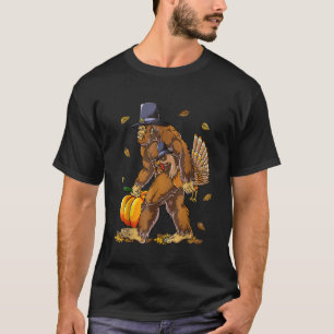T-shirt Drôle Bigfoot Sasquatch Citrouille de pèlerin Turq