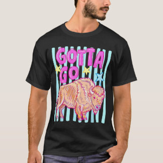 T-shirt Drôle bison occidental doit aller rodéo de buffles