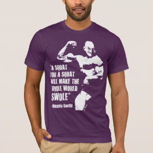 T-shirt Drôle Bodybuilding Lifting Gym Citation, Gandhi Sq