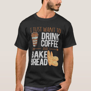 T-shirt Drôle Boire Café Bake Bake Bake Baker Retro V